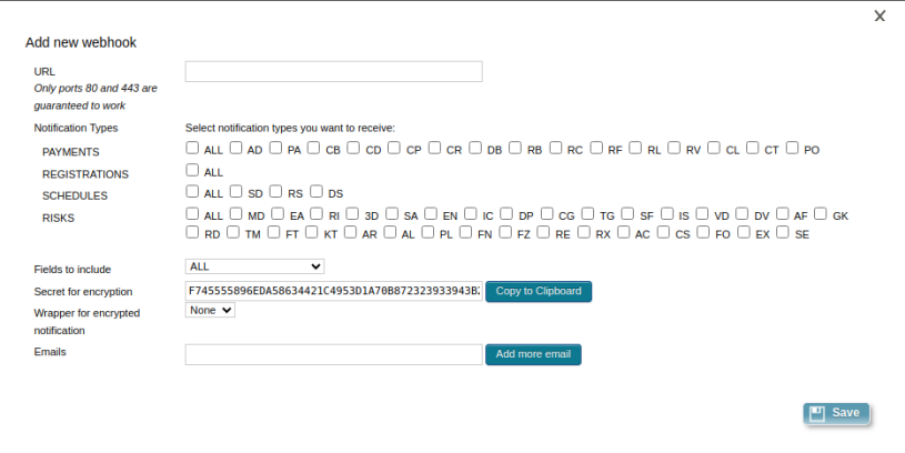 Shopify (PayUnity.Flex): Webhook configuration (continued)